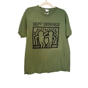 Keith Haring green best buddies graphic t-shirt